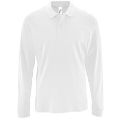 Рубашка поло мужская с длинным рукавом Perfect LSL Men белая, размер 3XL