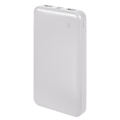 Универсальный аккумулятор Rib 10 (10000 мАч), белый, 13,5х6.8х1,5 см