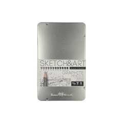 Набор из 12 чернографитовых карандашей «Sketch & Art» В - 14В