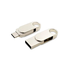 USB 3.0- флешка «Uranium» на 64 Гб с поворотным механизмом и дополнительным разъемом Type-C