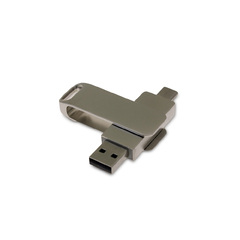 USB 3.0- флешка на 32 Гб с поворотным механизмом и дополнительным разъемом Type-C