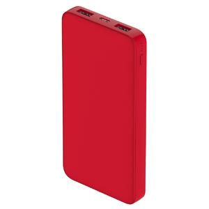 Внешний аккумулятор Polus, 10000 Mah, софт-тач покрытие, красный