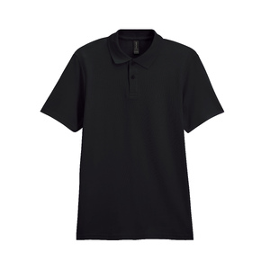 Футболка поло SOFTSTYLE ADULT DOUBLE PIQUE, ЧЕРНЫЙ 4XL
