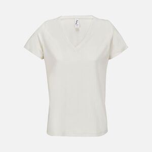Футболка женская Regent Women с V-образным вырезом, молочно-белая, размер L