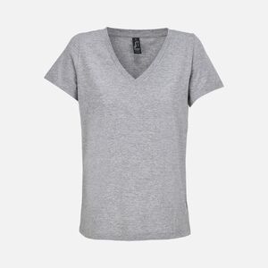 Футболка женская Regent Women с V-образным вырезом, серый меланж, размер S
