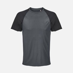 Футболка спортивная унисекс Vortex, черная с темно-серым, размер L