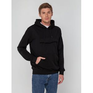 Худи унисекс с карманом на груди Chest Pocket, черное, размер M/L