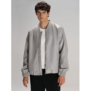 Бомбер из искусственной кожи Univer, серый, размер XL/XXL