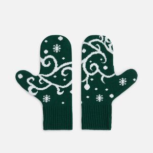 Варежки Adventino, темно-зеленый с молочным, размер L/XL