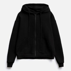Толстовка унисекс оверсайз на молнии Zippy Terry, черная, размер XL/XXL