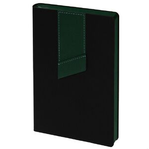 Ежедневник Bookmark, недатированный, черный с зеленым