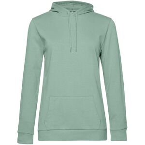 Толстовка с капюшоном женская Hoodie, серо-зеленая, размер XS