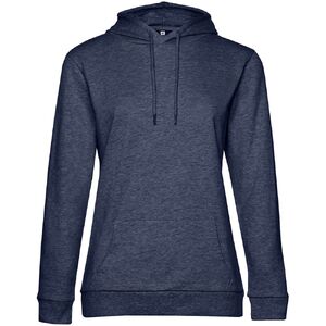 Толстовка с капюшоном женская Hoodie, синий меланж, размер L