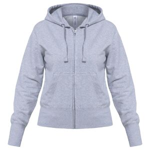Толстовка женская Hooded Full Zip серый меланж, размер XXL