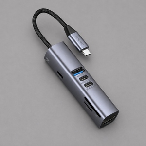 USB-хаб 7 в 1 USB-C - USB-A3.0 + 2хUSB-C + USB-C PD100Вт + HDMI + SD + microSD