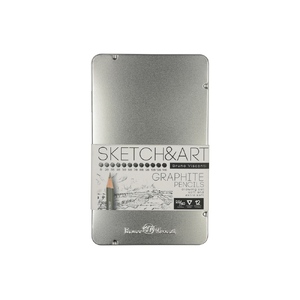 Набор из 12 чернографитовых карандашей «Sketch & Art» В - 14В
