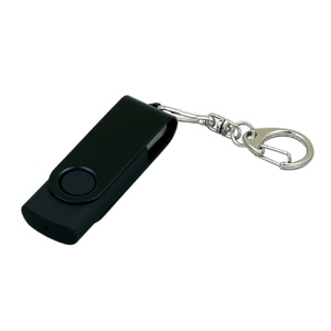 USB 2.0- флешка промо на 32 Гб с поворотным механизмом и однотонным металлическим клипом