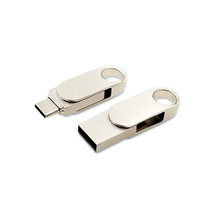 USB 2.0- флешка «Uranium» на 32 Гб с поворотным механизмом и дополнительным разъемом Type-C