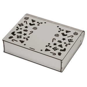 Деревянная коробка с резной крышкой «Книга», L