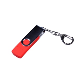 USB 2.0/micro USB/Type-C- флешка на 64 Гб c поворотным механизмом