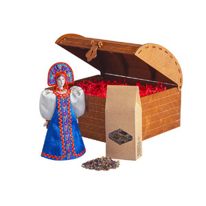 Подарочный набор: кукла фарфоровая, чай 