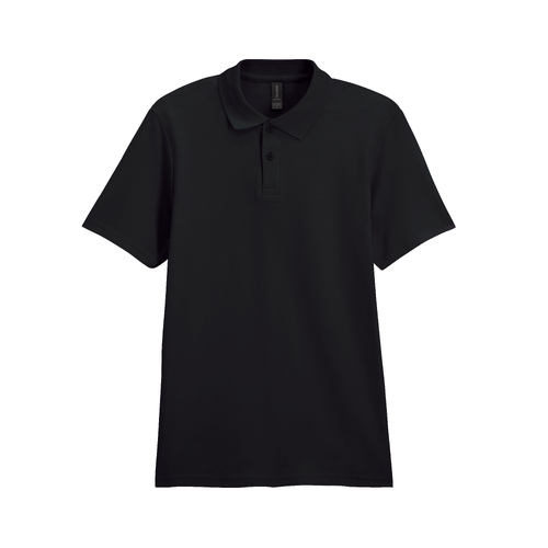 Футболка поло SOFTSTYLE ADULT DOUBLE PIQUE, ЧЕРНЫЙ 4XL