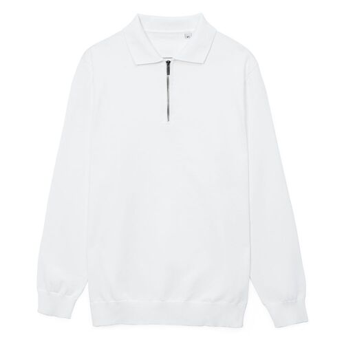 Рубашка поло мужская с длинным рукавом Terrazzo, белая, размер L/XL