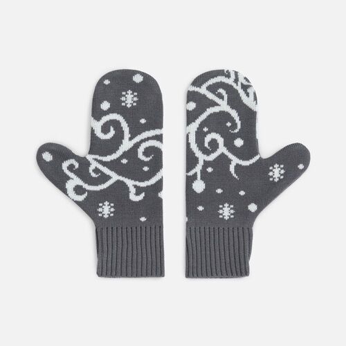 Варежки Adventino, темно-серый с молочным, размер L/XL