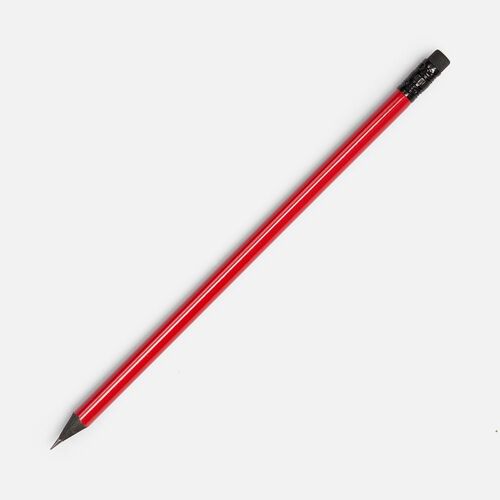 Карандаш простой Triangle Black с ластиком, красный