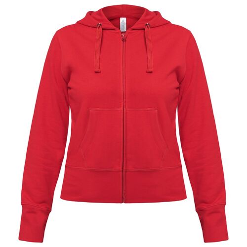 Толстовка женская Hooded Full Zip красная, размер XS