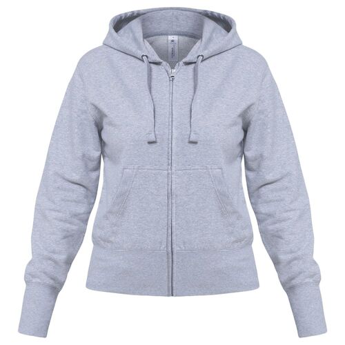 Толстовка женская Hooded Full Zip серый меланж, размер XS