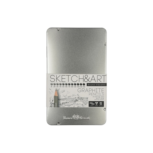 Набор из 12 чернографитовых карандашей «Sketch & Art» В - 14В