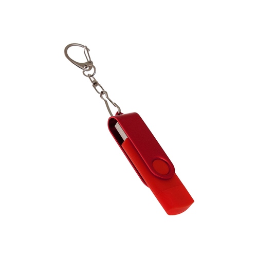USB 2.0- флешка на 64 Гб с поворотным механизмом и дополнительным разъемом Type-C