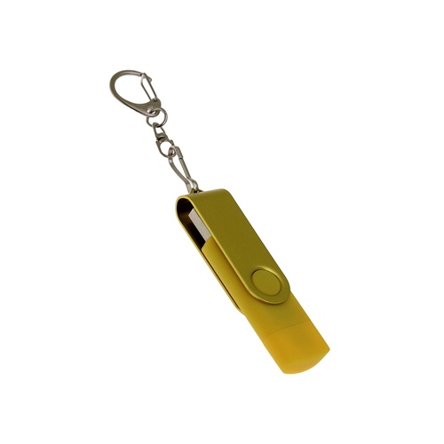 USB 2.0- флешка на 8 Гб с поворотным механизмом и дополнительным разъемом Type-C
