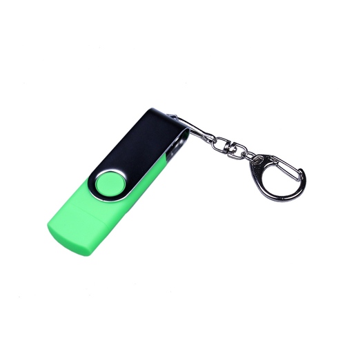 USB 2.0/micro USB/Type-C- флешка на 32 Гб c поворотным механизмом