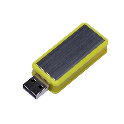 USB 3.0- флешка промо на 64 Гб прямоугольной формы, выдвижной механизм