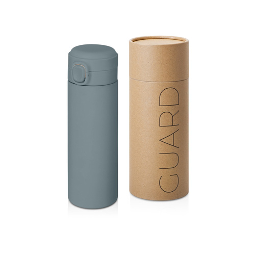 Вакуумная термокружка c кнопкой «Guard», soft-touch, 400 мл, тубус